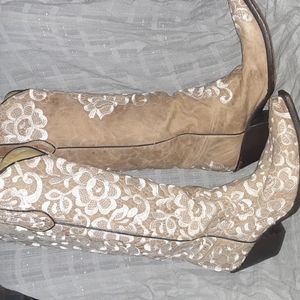 Coral cowgirl boots